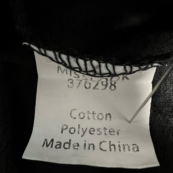 Misslook Womens Shift Dress Solid Black V Neck Long Sleeve Rounded Hemline L - Picture 10 of 11